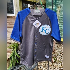 Kansas City Royals Baseball Button Jersey Short Sleeve Shirt - Men's Size Medium